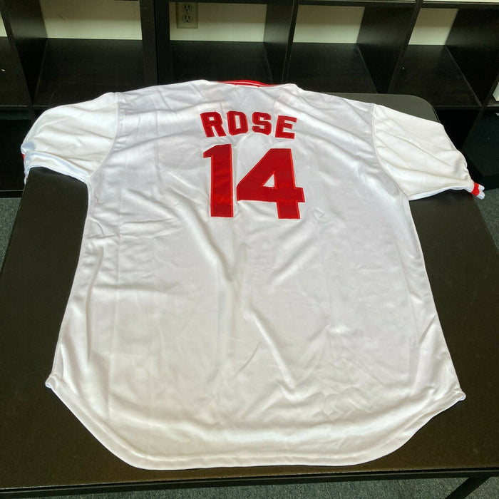 Pete Rose 1973 NL MVP Signed Cincinnati Reds Mitchell & Ness 1981 Jersey JSA COA