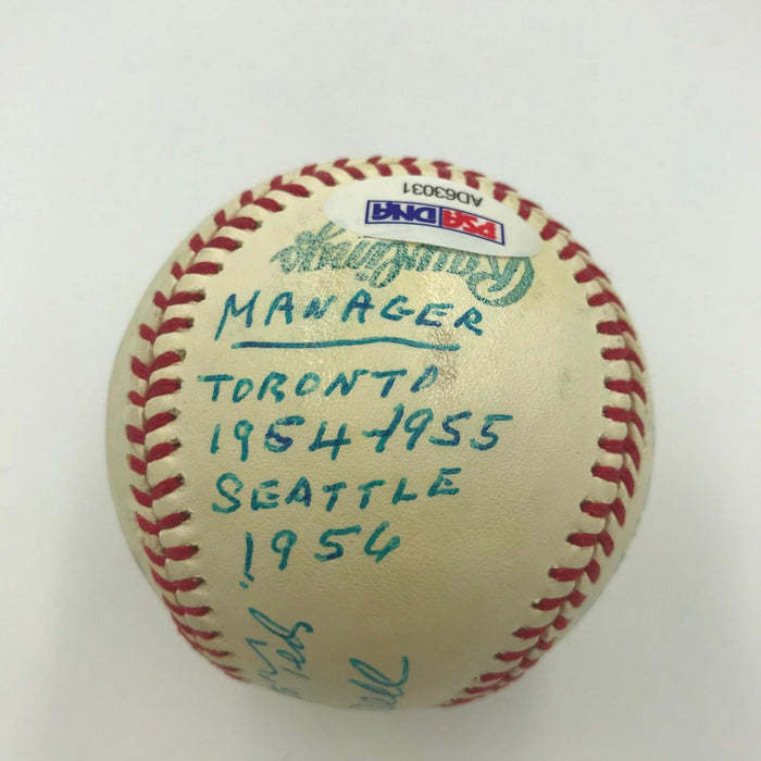 Rare Luke Sewell Signed Heavily Inscribed Career Stat Baseball With PSA DNA COA