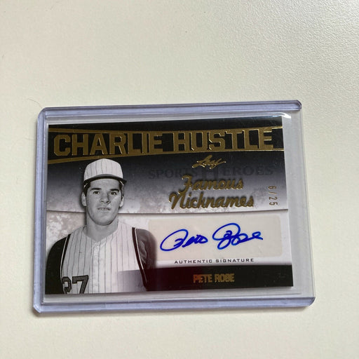 2016 Leaf Famous Nicknames Pete Rose Auto #6/25 Signed Autographed Baseball Card