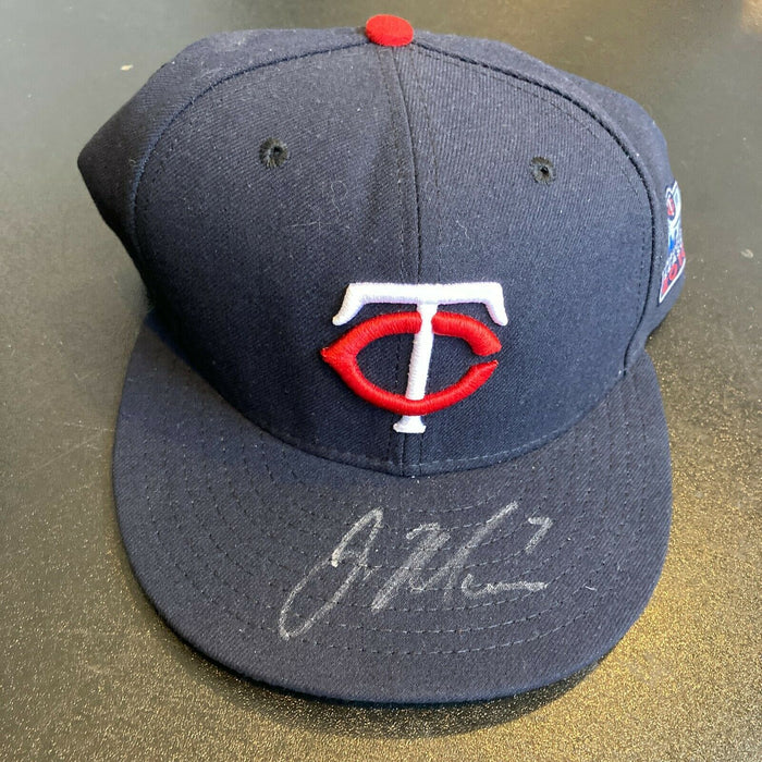 Joe Mauer Signed Authentic 2010 Minnesota Twins Game Model Hat Cap Beckett COA