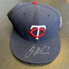 Joe Mauer Signed Authentic 2010 Minnesota Twins Game Model Hat Cap Beckett COA