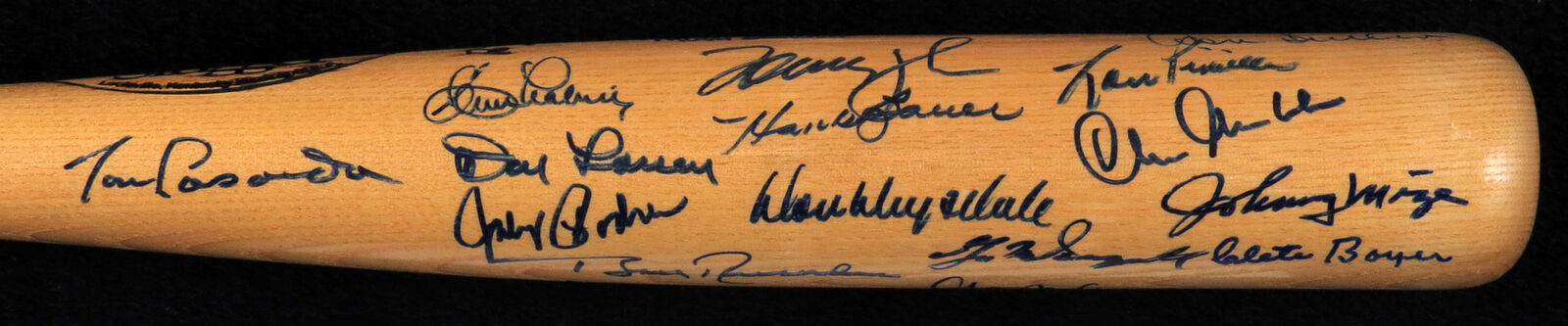 New York Yankees Brooklyn Dodgers World Series Rivalry Signed Bat 27 Sigs JSA