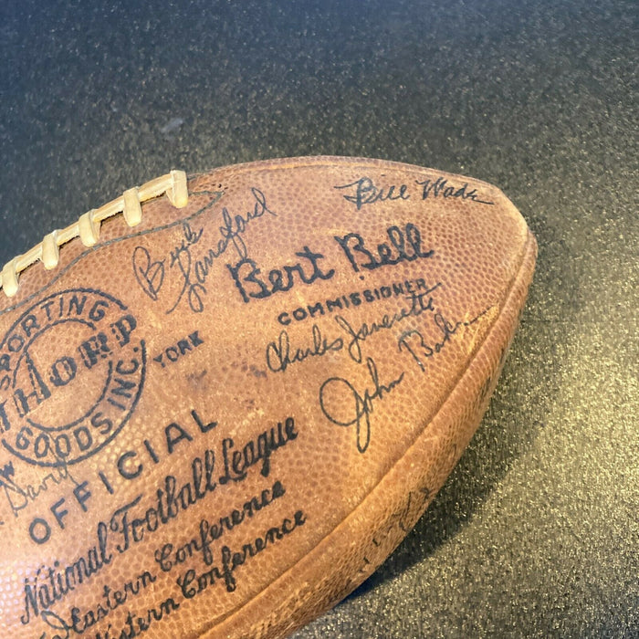 1960 Los Angeles Rams Team Signed Rare Wilson Bert Bell Game Used Football