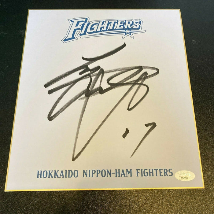 Shohei Ohtani Pre Rookie Signed Parchment Big Sig Nippon-Ham Fighters JSA COA