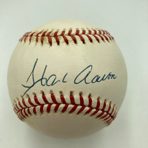 Hank Aaron Signed Official National League Baseball JSA COA Very Nice