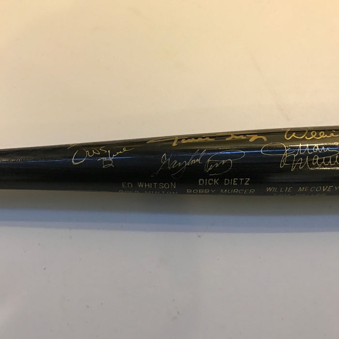Rare 1984 All Star San Francisco Giants Willie Mays Signed Bat 7 HOF Sigs JSA