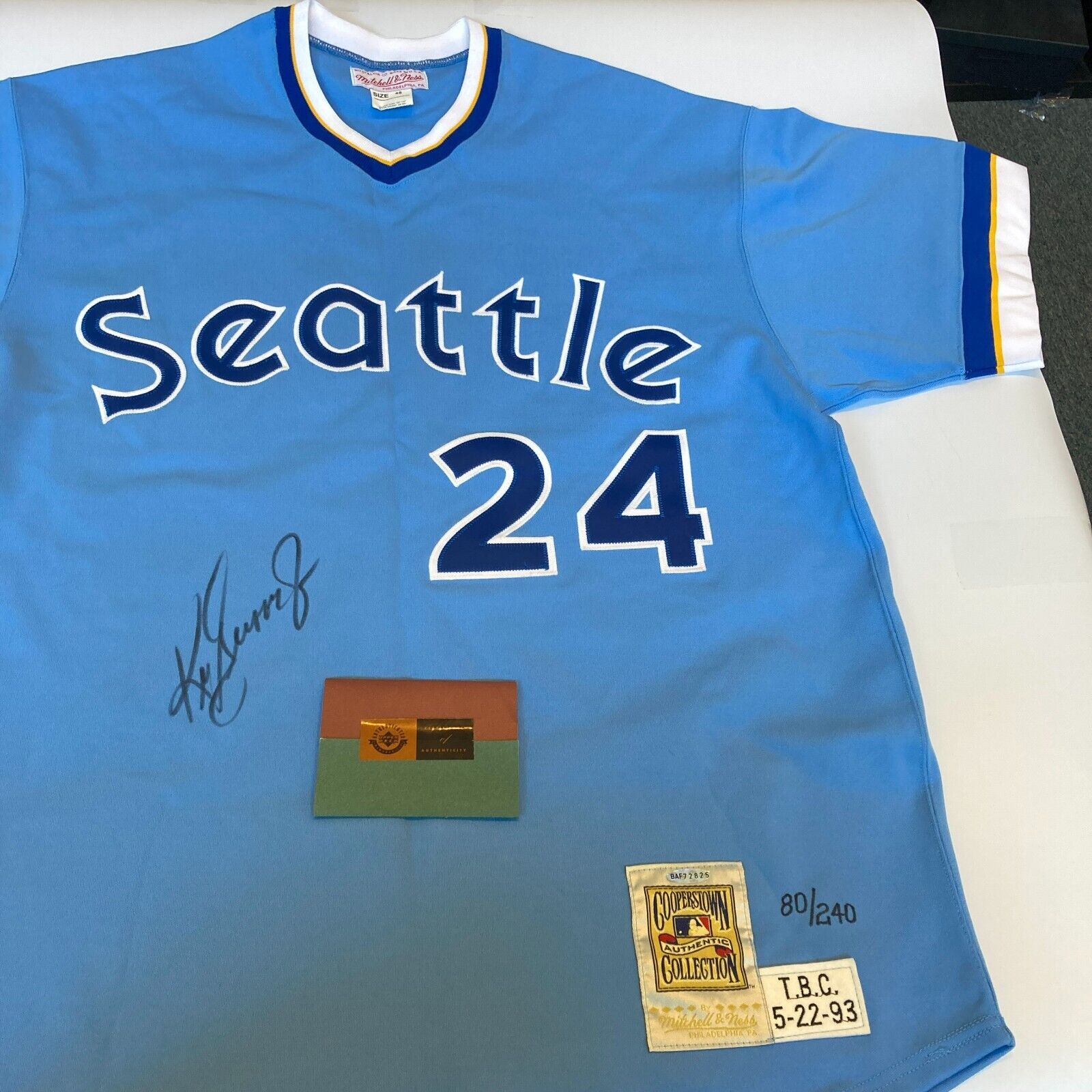 Ken Griffey Jr. Signed Seattle Mariners Mitchell and Ness Jersey