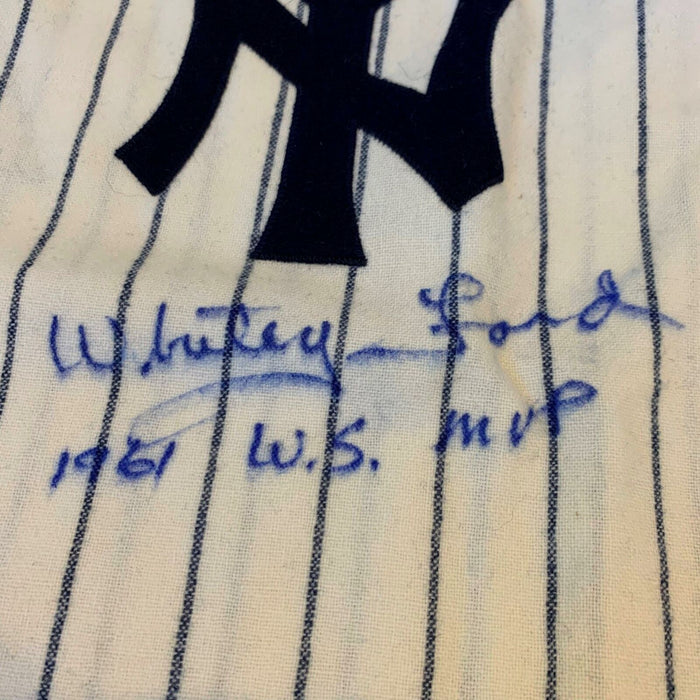 Whitey Ford "W.S. MVP" Signed 1961 New York Yankees Mickey Mantle Jersey JSA COA