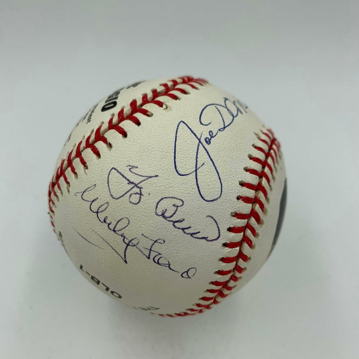 Joe Dimaggio Yogi Berra Whitey Ford NY Yankees Legends Signed Baseball PSA DNA