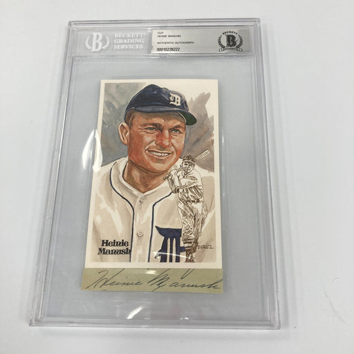 Heinie Manush Signed Hall Of Fame Perez Steele Postcard Cut Signature Beckett
