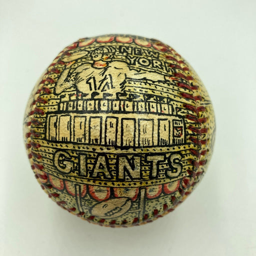 Beautiful Hand Painted George Sosnak Folk Art Baseball NFL New York Giants