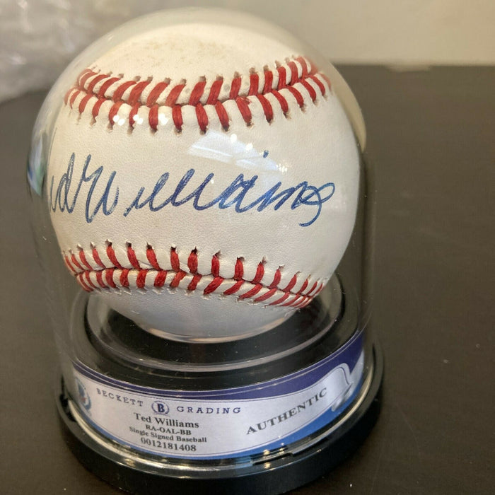 Beautiful Ted WIlliams Signed American League Baseball Beckett Authenticated