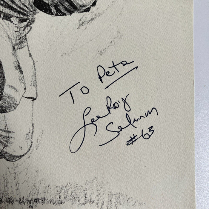 Lee Roy Selmon Signed 1981 Shell Oil Art Print Tampa Bay Bucs 10.75x13.5 JSA COA