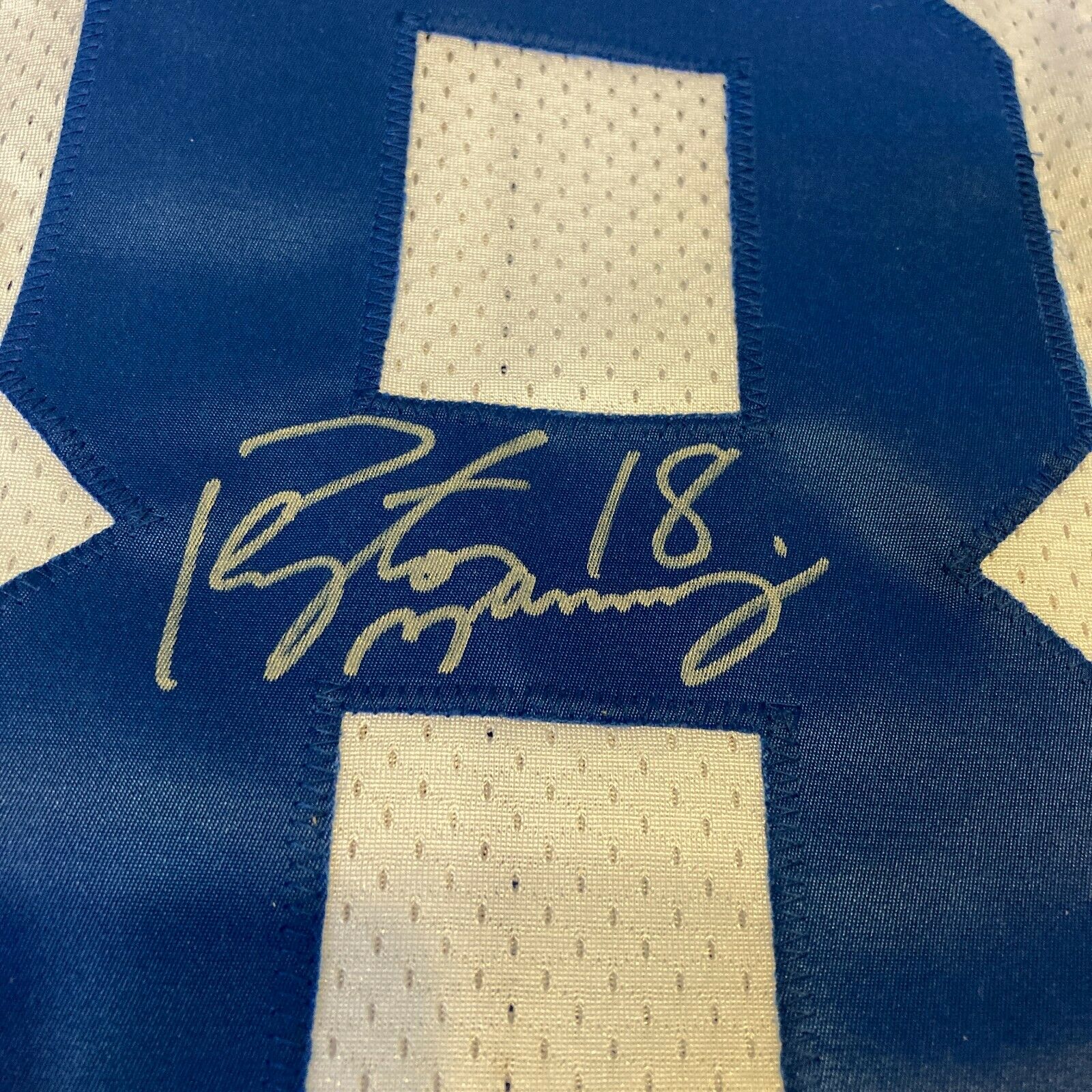 Peyton Manning Signed Indianapolis Colts Game Model Jersey UDA Upper D —  Showpieces Sports