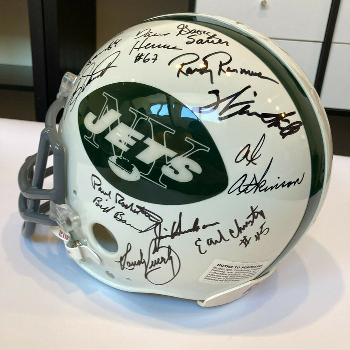 1969 New York Jets Super Bowl Champs Team Signed Authentic Helmet Steiner COA