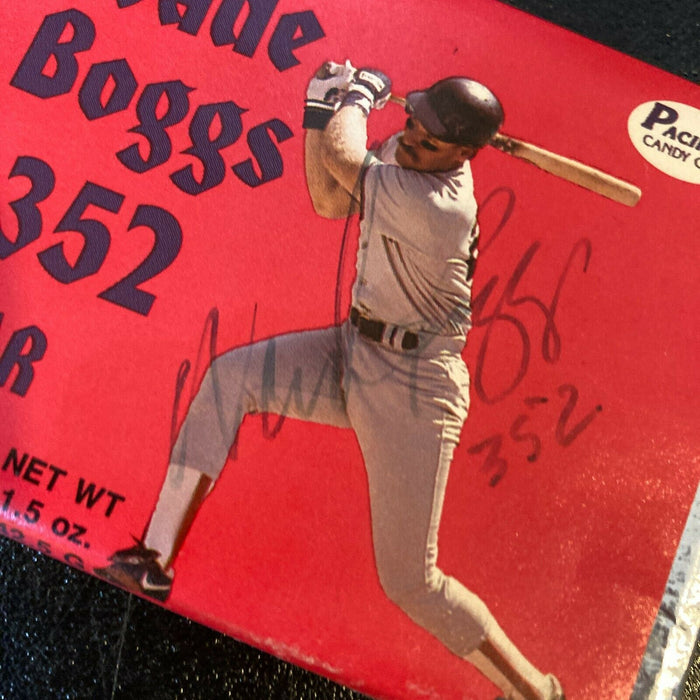 Wade Boggs Signed 1990 Pacific Chocolate Candy Bar With JSA COA RARE