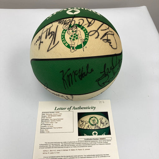 1987-1988 Boston Celtics Team Signed Basketball Larry Bird JSA COA
