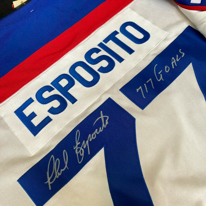 Phil Esposito Signed New York Blue Hockey Jersey (JSA)