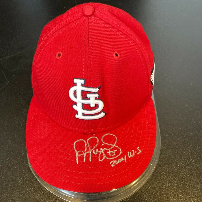 Albert Pujols Signed 2004 World Series Game Used St. Louis Cardinals Hat JSA COA