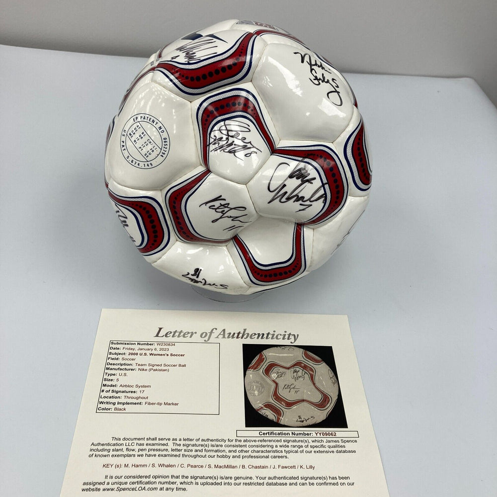 2000 U.S. Women's Team Signed Soccer Ball JSA COA 17 Sigs With Mia Hamm