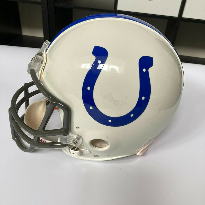 Johnny Unitas & Peyton Manning Signed Indianapolis Authentic Full Helmet JSA