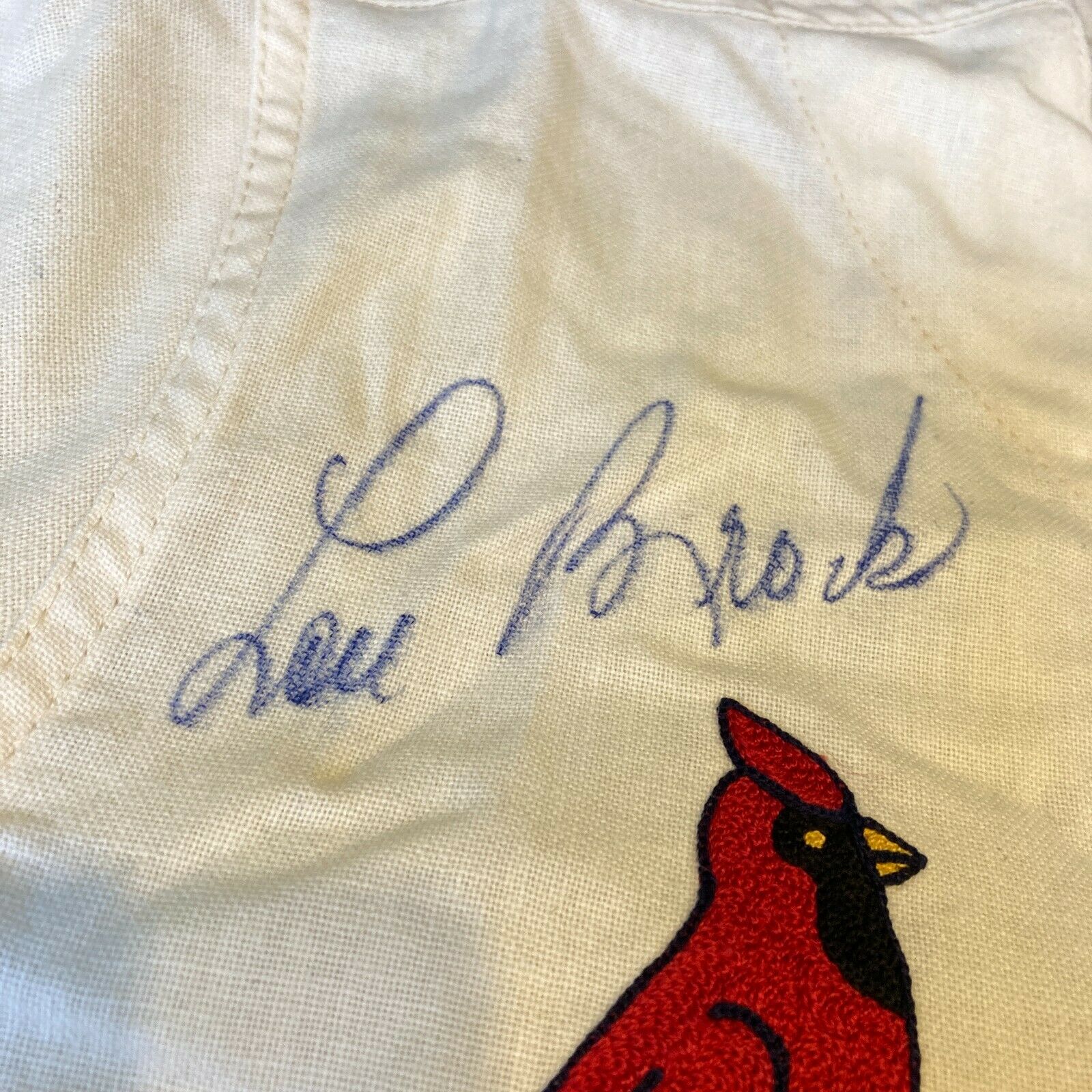 Lou Brock Autographed 64/67 WSC Cardinals Mitchell & Ness Jersey
