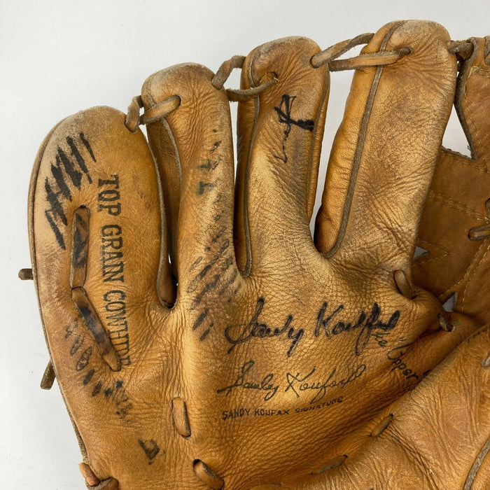 Sandy Koufax Signed 1950's Game Model Baseball Glove JSA COA