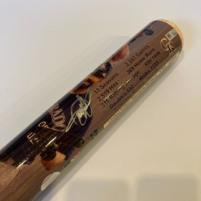 Todd Helton Signed Commemorative Baseball Bat MLB Authenticated Hologram