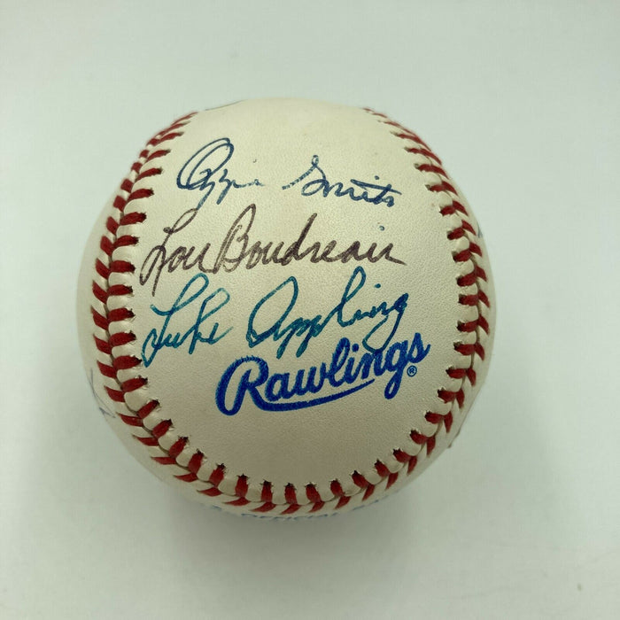 Legendary Shortstops Signed Baseball Ernie Banks Ozzie Smith Reese Yount JSA COA