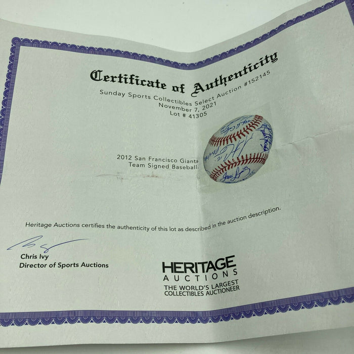 2012 San Francisco Giants World Series Champs Team Signed Baseball PSA DNA & JSA