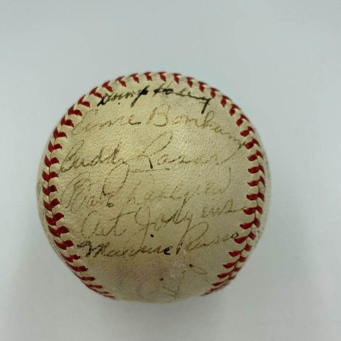 Rare 1940 New York Yankees Team Signed AL Baseball 25 Sigs Joe Dimaggio JSA COA