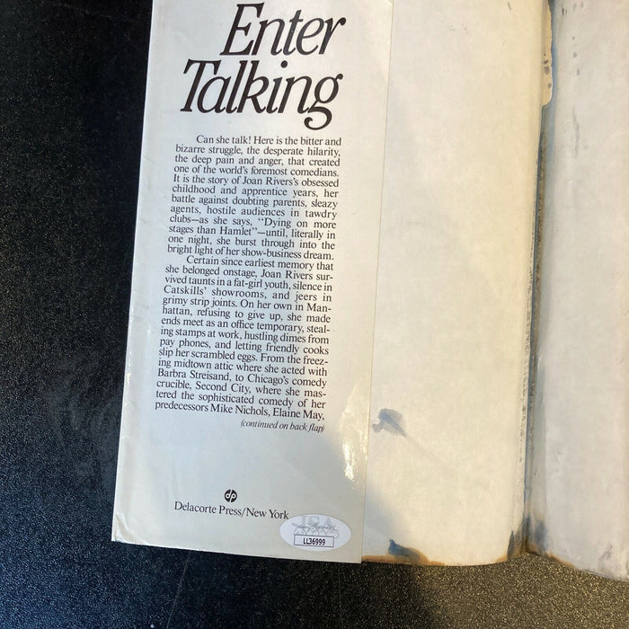 Joan Rivers Signed Autographed Enter Talking Book Cover  With JSA COA