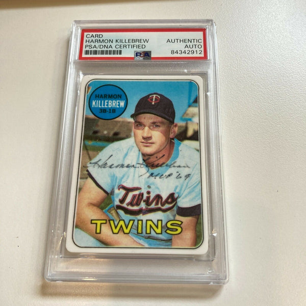 1969 Topps Harmon Killebrew MVP 1969 Signed Porcelain Baseball Card PSA DNA