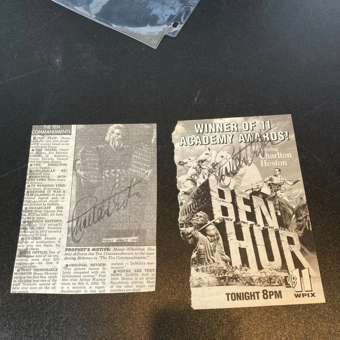 Lot Of 4 Charlton Heston Signed Autographed Photos