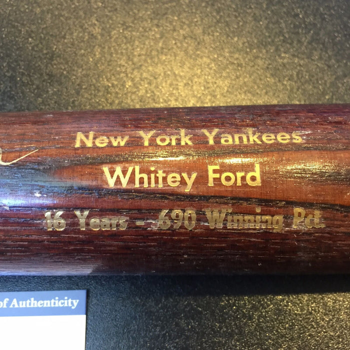Whitey Ford Signed NY Yankees Old Timers Day Presentation Bat PSA DNA COA