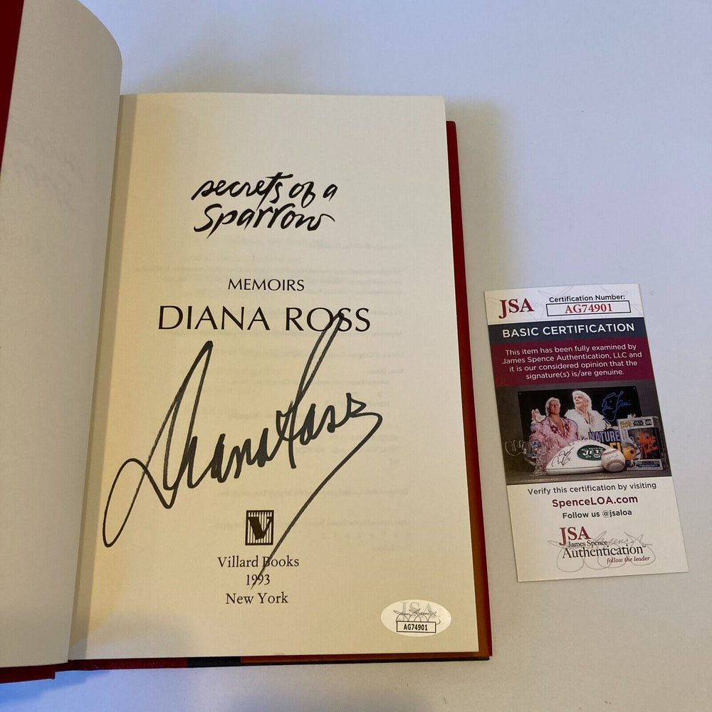 Diana Ross Signed Autographed Secrets Of A Sparrow Book JSA COA