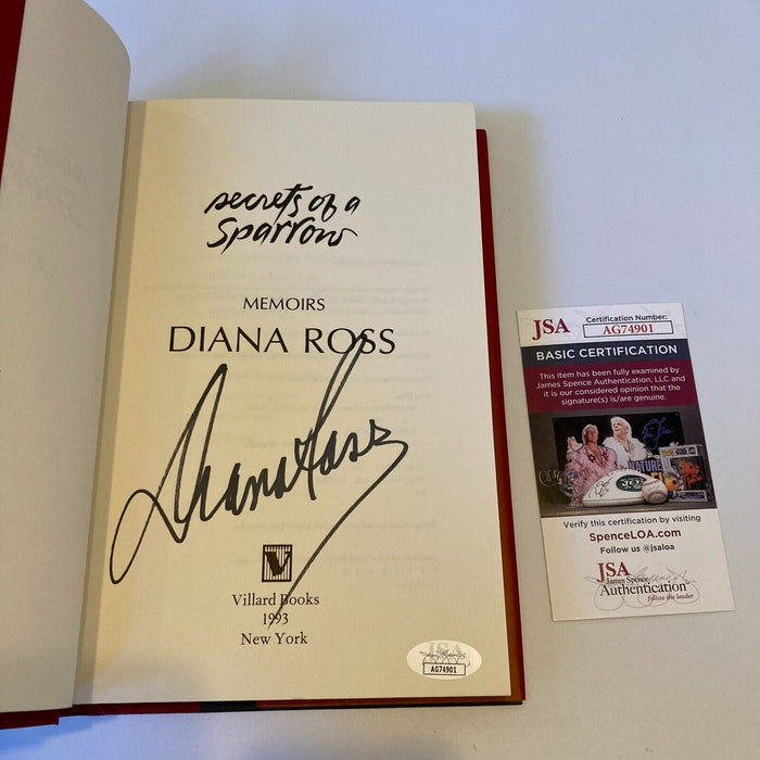 Diana Ross Signed Autographed Secrets Of A Sparrow Book JSA COA