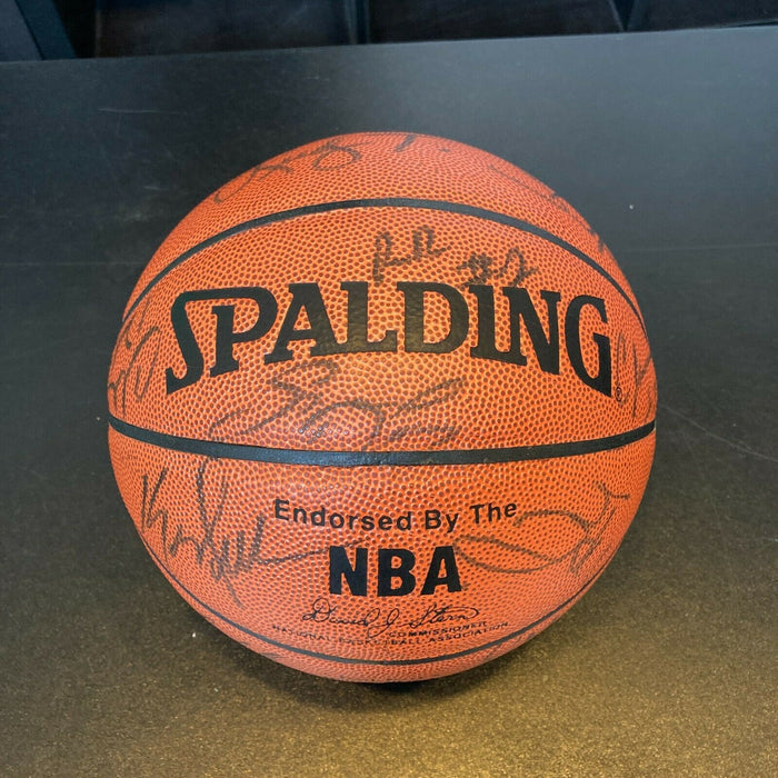 1997-98 Houston Rockets Team Signed Spalding NBA Basketball JSA COA Team Letter