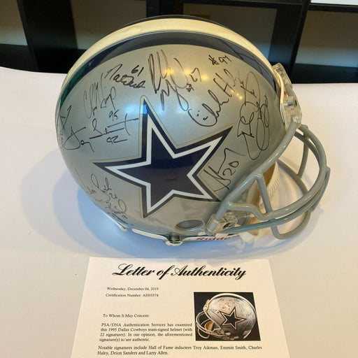 1995 Dallas Cowboys Super Bowl Champs Team Signed Authentic Helmet PSA DNA COA
