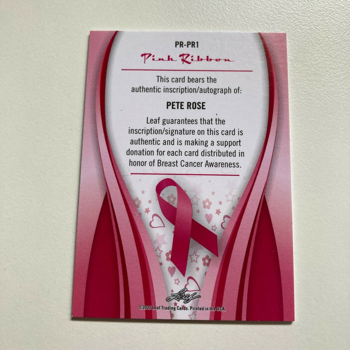 2013 Leaf Pete Rose Save The Boobies Auto #9/10 Signed Baseball Card