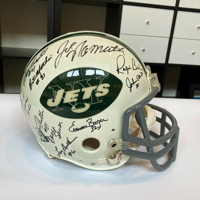 1969 New York Jets Super Bowl Champs Team Signed Full Size Helmet Steiner COA