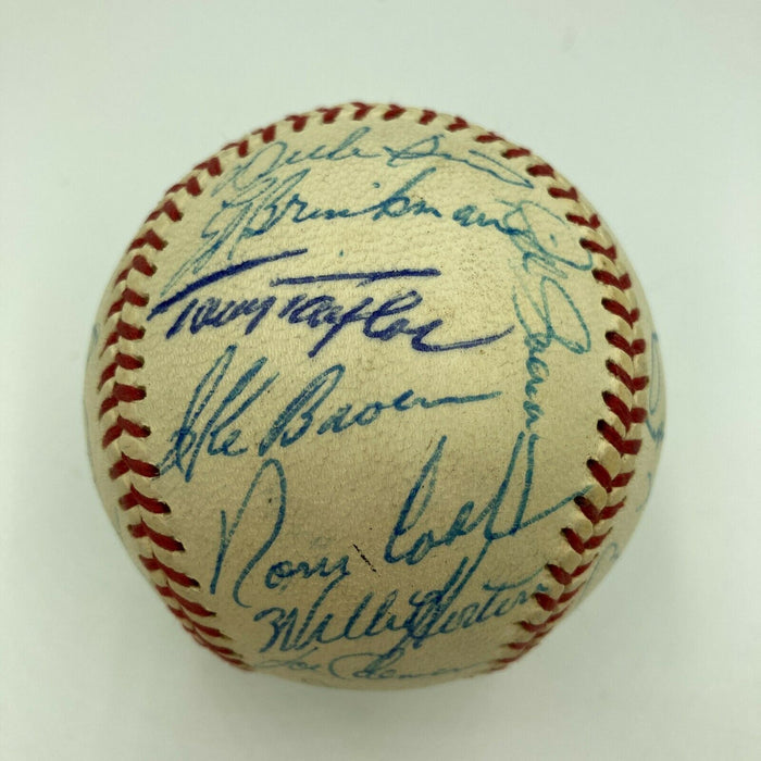Nice 1973 Detroit Tigers Team Signed American League Harridge Baseball JSA COA