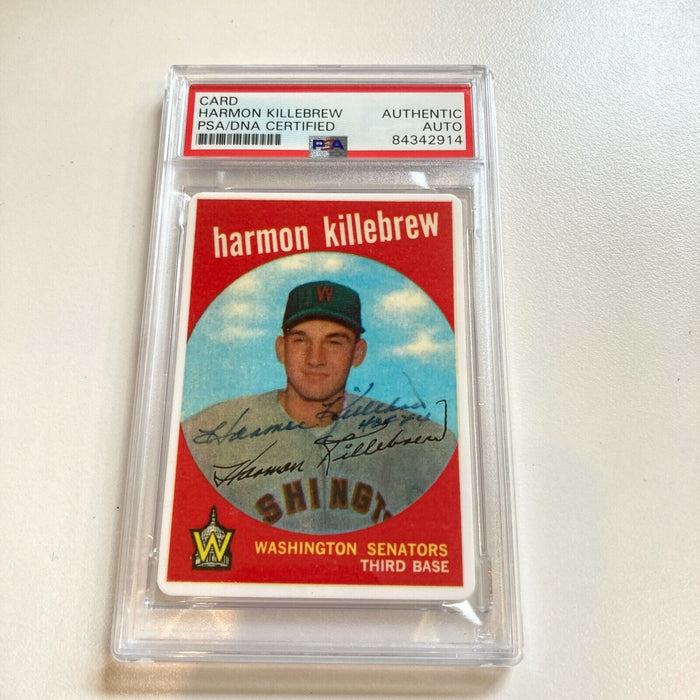 1959 Topps Harmon Killebrew HOF 1984 Signed Porcelain Baseball Card PSA DNA