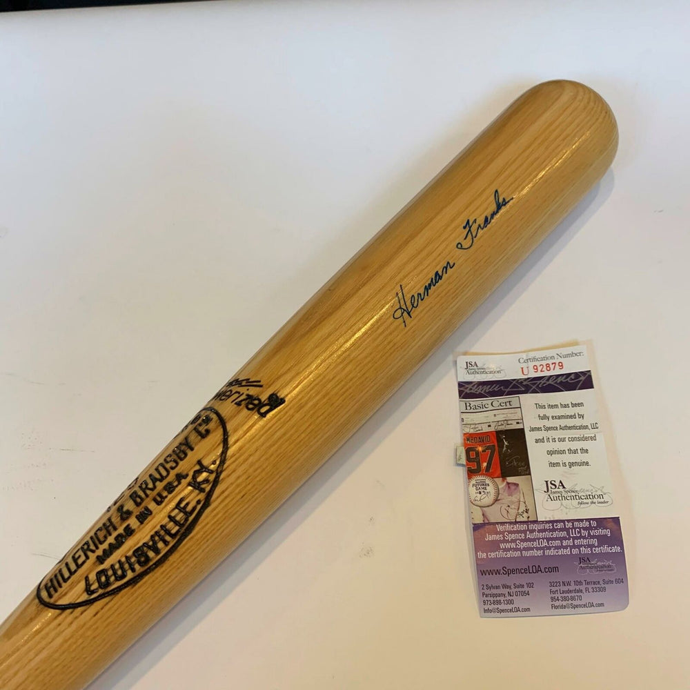 Herman Franks Signed Louisville Slugger Baseball Bat With JSA COA