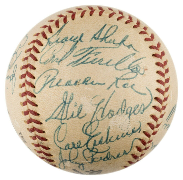 Jackie Robinson & Roy Campanella 1953 Brooklyn Dodgers Team Signed Baseball BAS