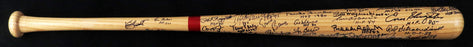 Magnificent Hall Of Fame Multi Signed Bat 45 Signatures With Inscriptions JSA
