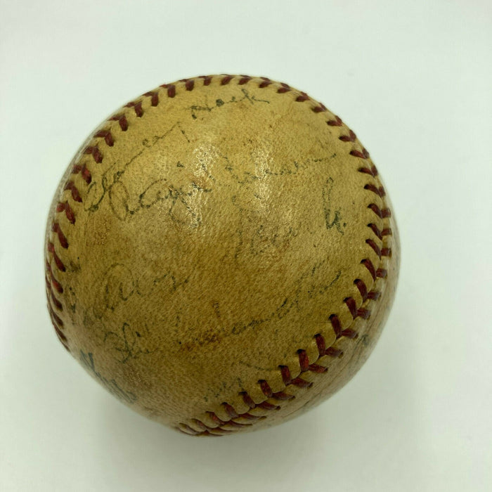 1936 Chicago Cubs Team Signed Baseball Chuck Klein Gabby Hartnett JSA COA