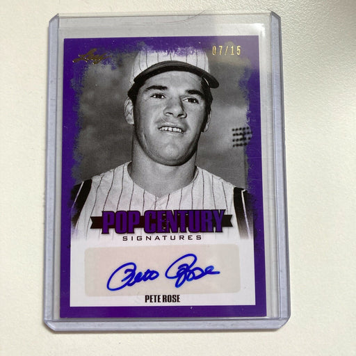 Leaf Pop Century Pete Rose #7/15 Auto Signed Autographed Baseball Card