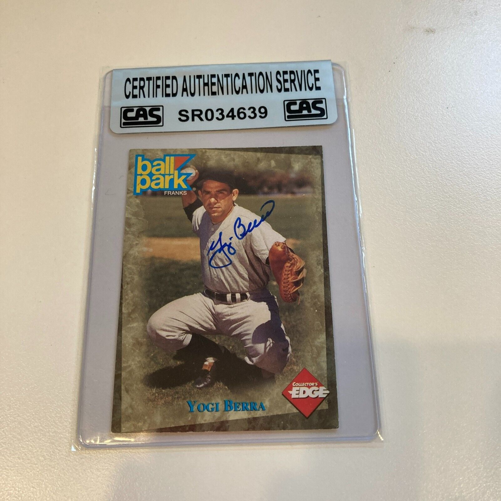 Yogi Berra Signed 1952 Topps RC Reprint Baseball Card PSA DNA Auto