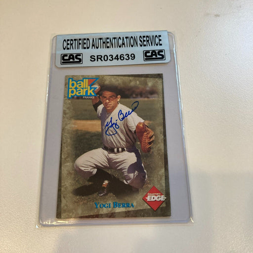 1995 Collector's Edge Yogi Berra Signed Baseball Card CAS Certified Auto